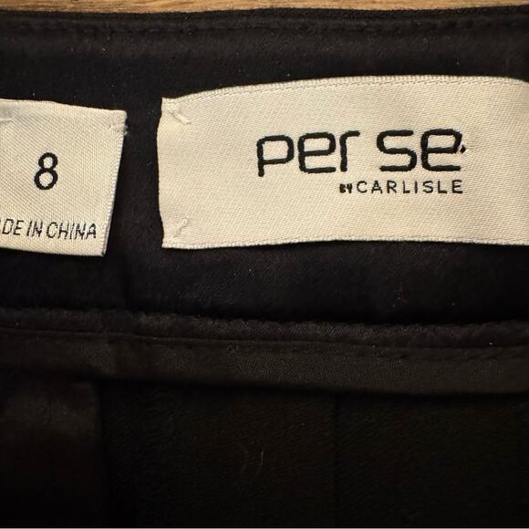 Perse black steam punk style high-rise pants size 8
 b31 - Picture 2 of 6